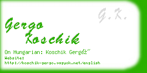 gergo koschik business card